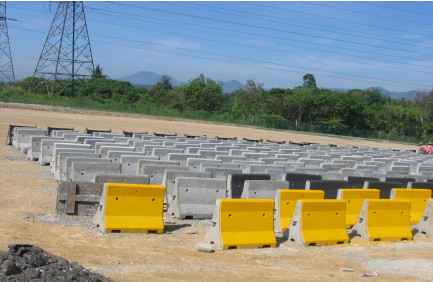 Casting yard for new Jersey barrier at Jelapang, Ipoh