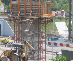 Construction of pier head inclusive of temporary support