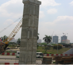 Completed 26m high column at Segambut roundabout